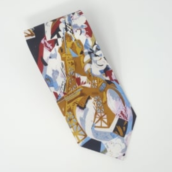 ⭐️ Vintage Robert & Sonia DELAUNAY Artist Orphist Style Art 100% Silk Eiffel - Picture 1 of 6